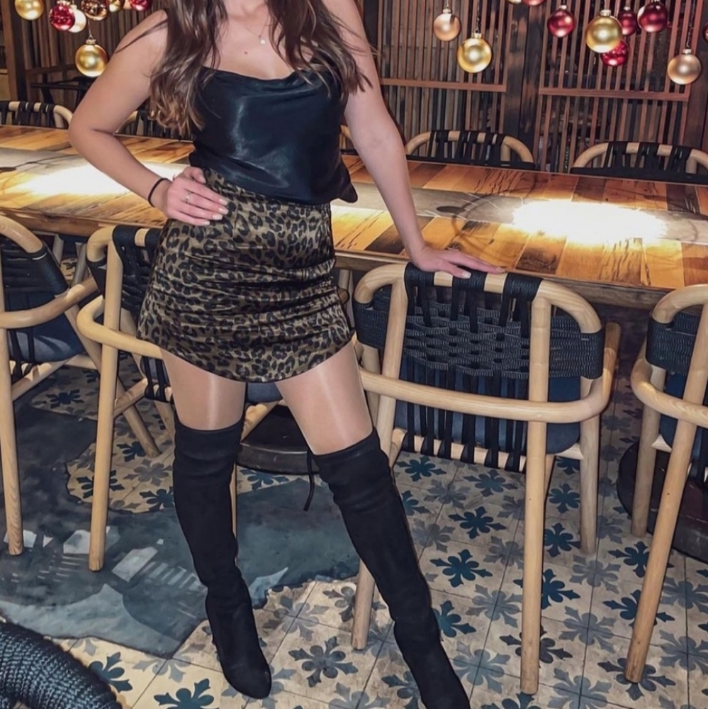 Zara * Satin Effect Leopard Animal Print  Cheetah Mini Skirt - Picture 16 of 16